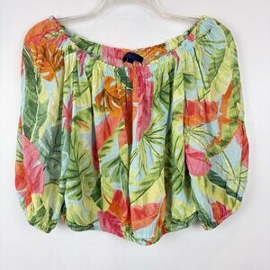 Rachel Rachel Roy Womens Small Multicolor Summer Tropical Off Shoulder Blouse